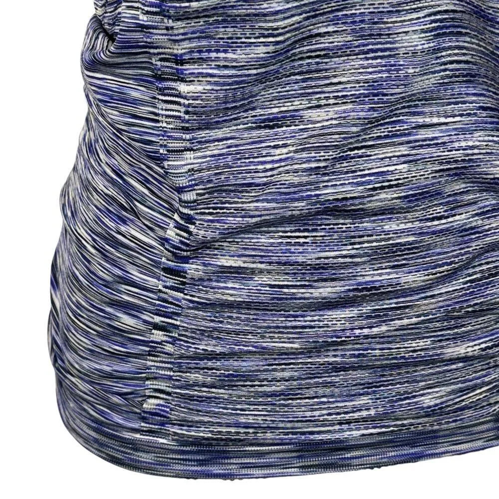 Athleta Medium Space Block Fastest Track Tee Top Ruched Space-Dye Short Sleeves - Image 3