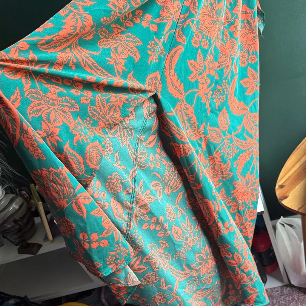 SHEIN Green and Orange Backless Dress - Image 4