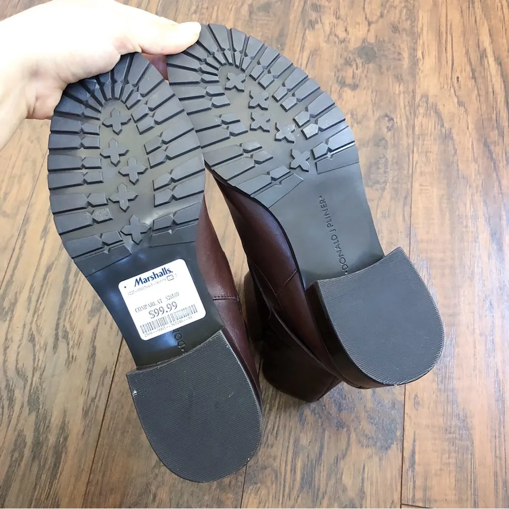 Donald J Pliner • Donata 2 ankle boots brown leather buckle strap moto Size 7.5 - Image 7