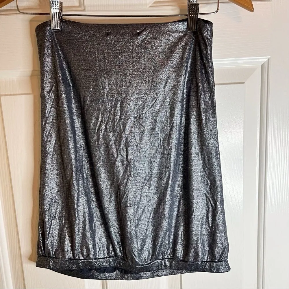 Anthropologie‎ Velvet Size S Halter Top Shiny Coquette Flirty Grunge Festival Gray - Image 2