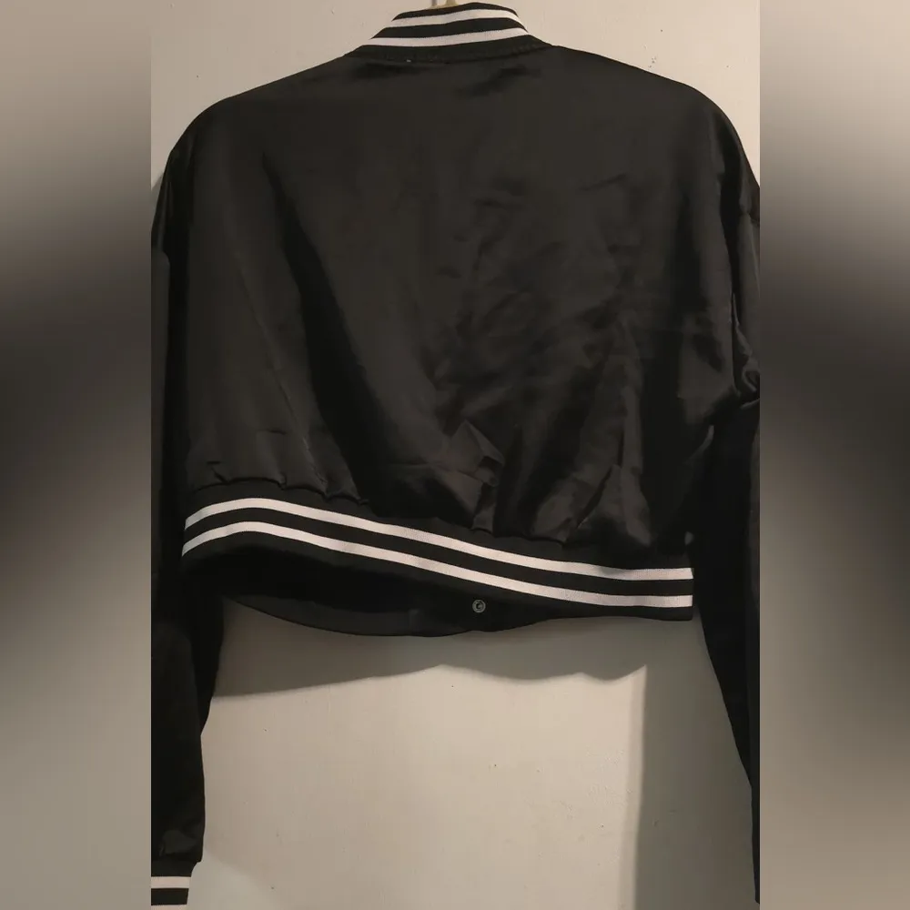 Daisy Black Varsity Jacket with Floral Accent - Image 9