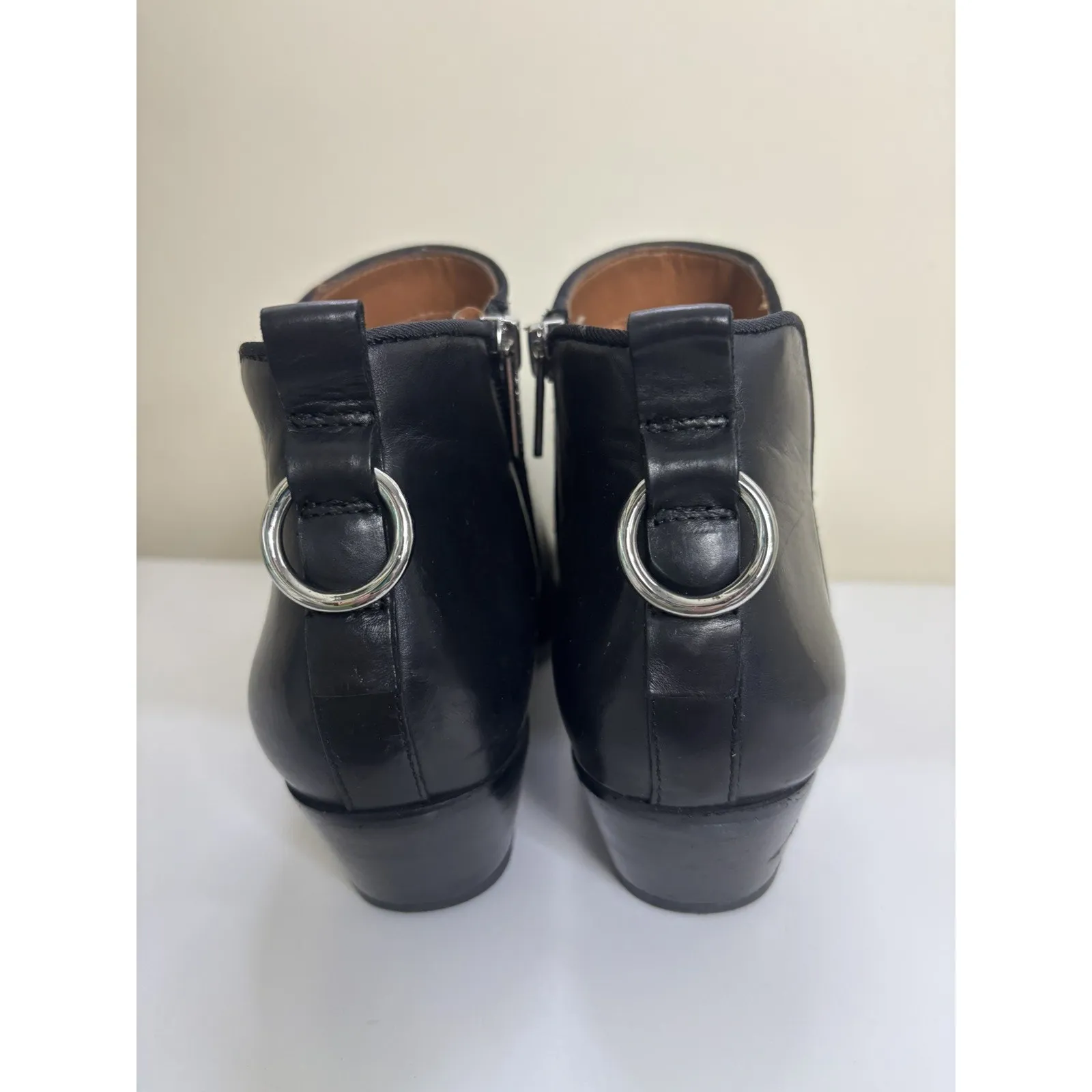 Sarto by Franco Sarto Black Leather Asti Ankle Boots Size 8.5 Pointed Toe - Image 6