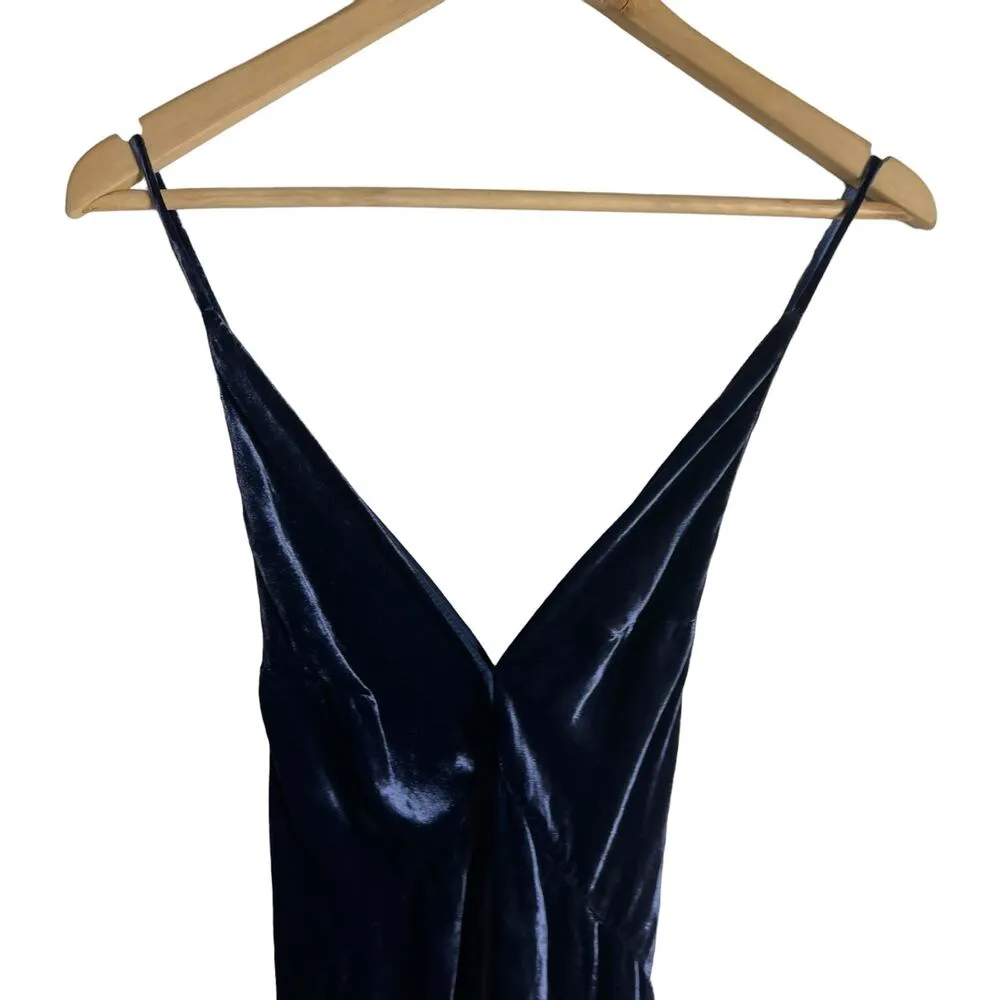 Neon Blonde Vapour Blue Velvet Sleeveless V - Image 7