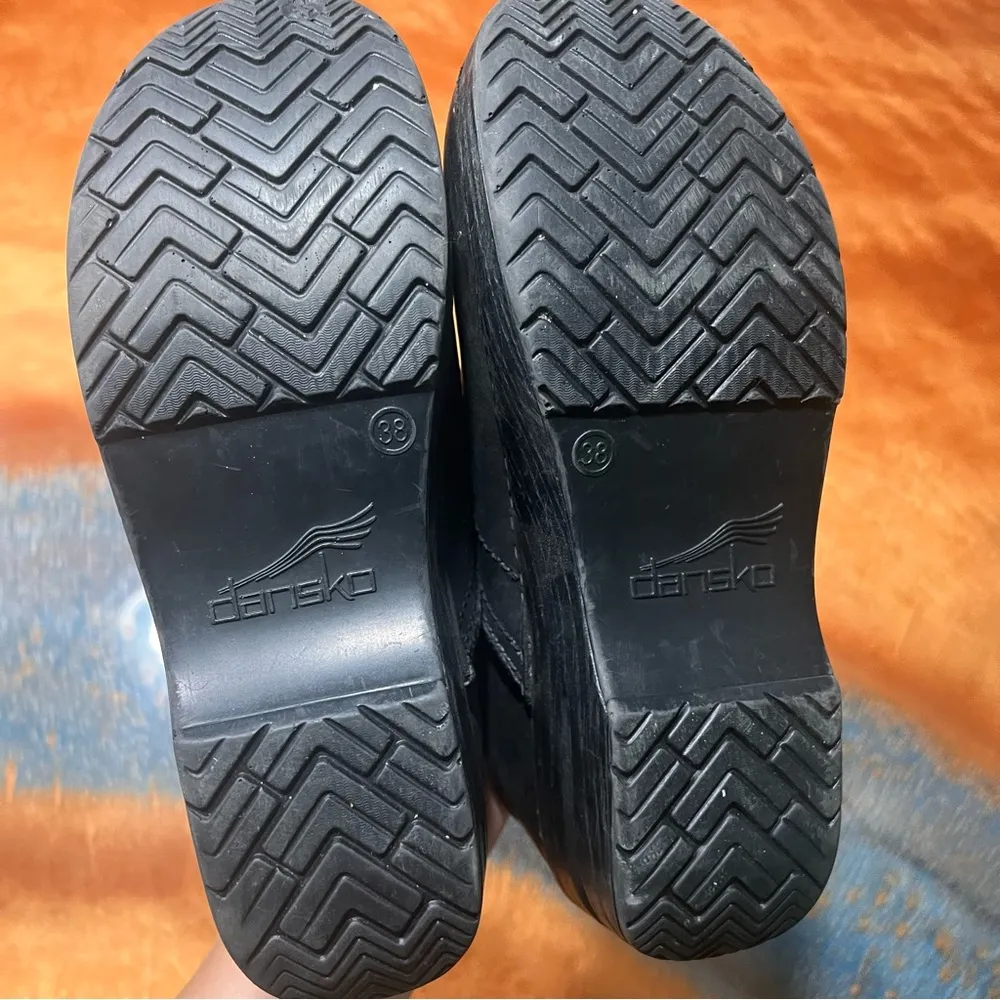 Dansko Black Leather Clogs size size 38 - Image 4