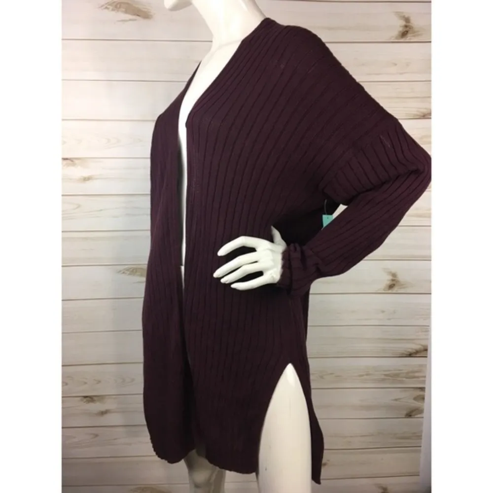 Abound Open Front Long Cardigan With Side slit - Image 2