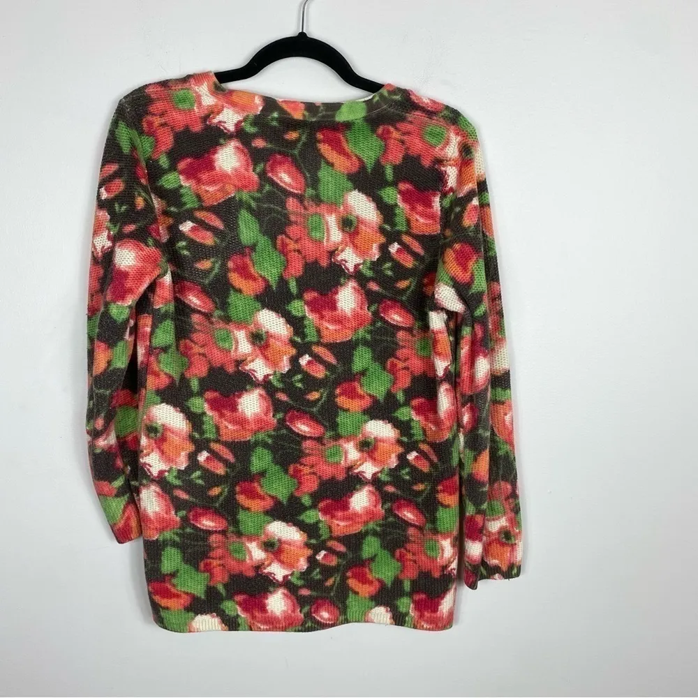 J. Jill Thick Knit Floral Button Front Cardigan - Image 6