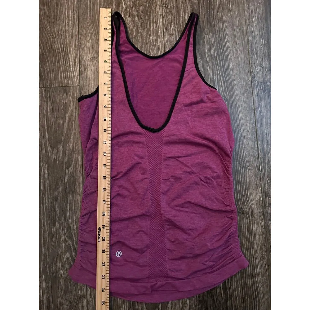 Lululemon In The Flow Tank Regal Plum Purple Top Ruched Scoop Back - Image 3