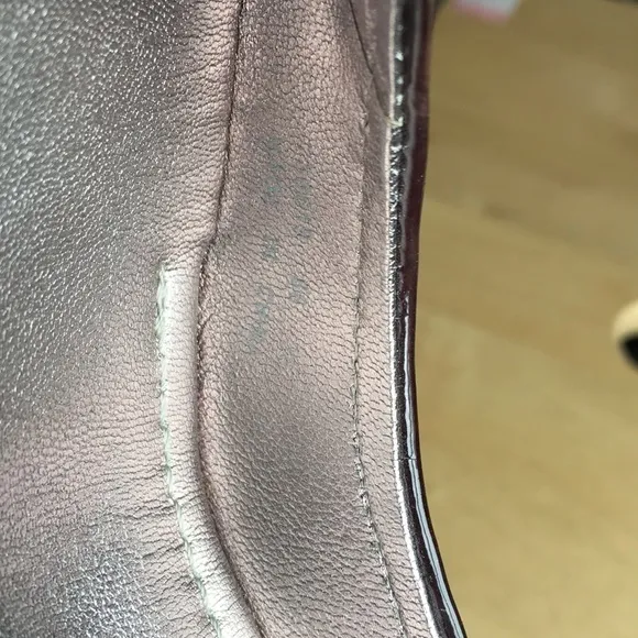 Ecco Brownish Marble‎ Patent Leather Button Heels Size 38 Brown - Image 7