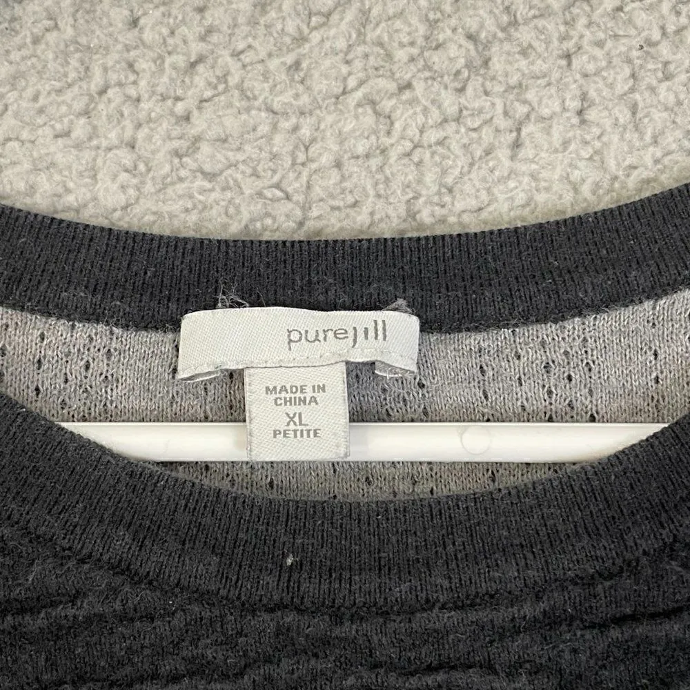 Pure‎ Jill Sweater Women XL Black Textured Pullover Crewneck w/pockets Size undefined - Image 3
