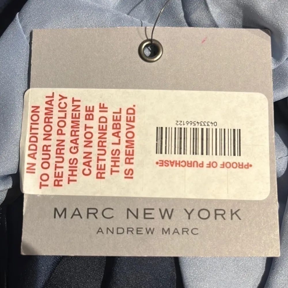 NWT - Andrew Marc NY - Ruffle Shoulder Dress in Blue - 4 - Image 7