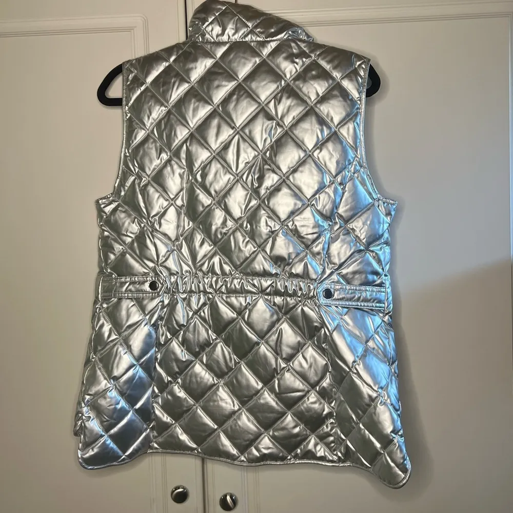 NWT Talbots Silver Quilted Down Puffer Vest - Image 10