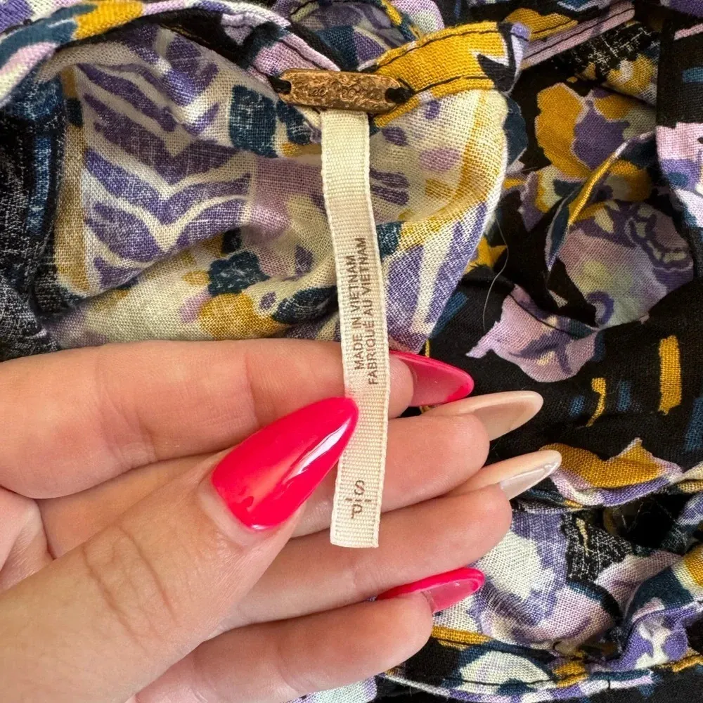 Free People SUMMER IN TULUM Floral Print Linen Blend Tunic Top- Mini Dress - Image 6