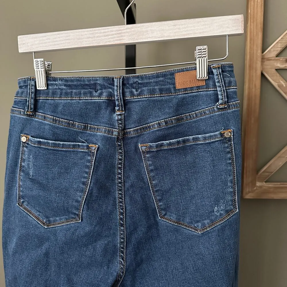 Judy Blue Flare Leg JB88611 Wide Leg Raw Hem Jeans 9/29 - Image 7