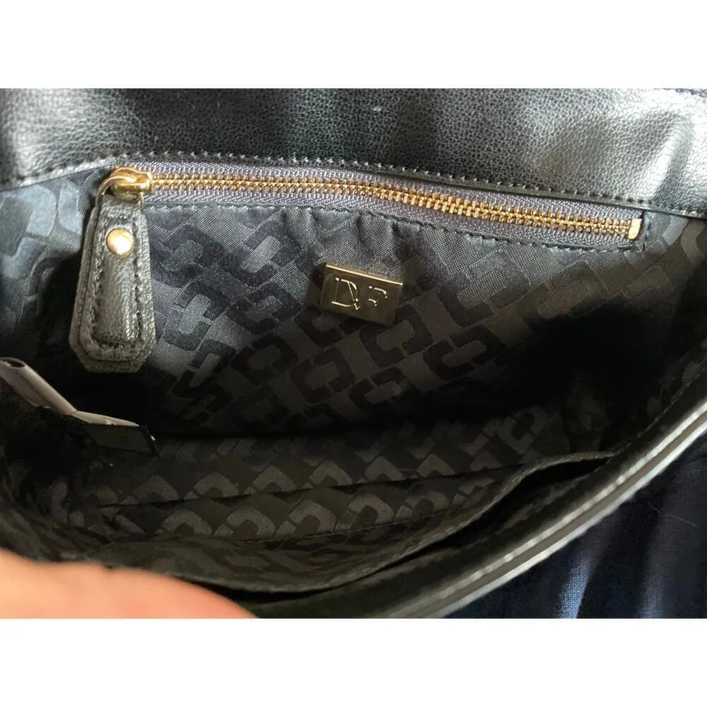 Black DVF Shoulder Bag Leather Chain Strap Evening Quiet Luxury Holiday - Image 9