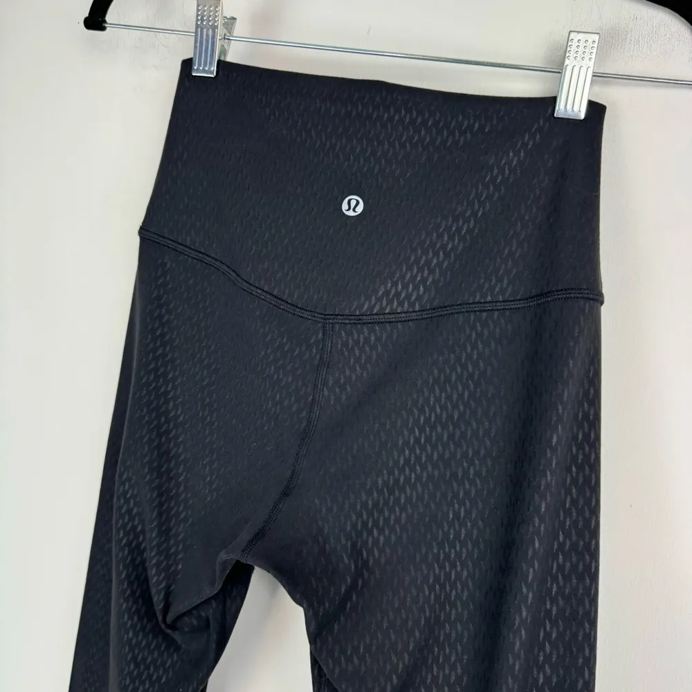 Lululemon Align Crop High Rise Black Leggings Sz 4 Diverge Emboss Nulu - Image 12