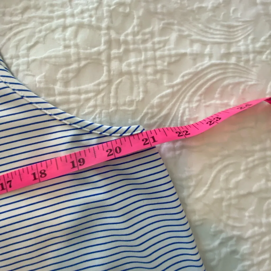 Jude Connally Blue & White Stripe Sleeveless Polo Dress | XL - Image 6