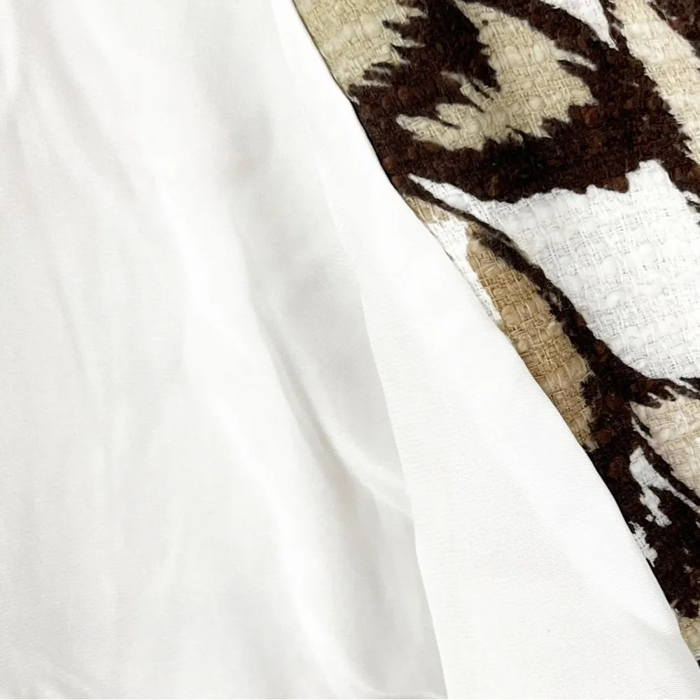 CHICO’S Multicolored Textured Printed Embroidered Neckline Lined Blazer Medium - Image 9