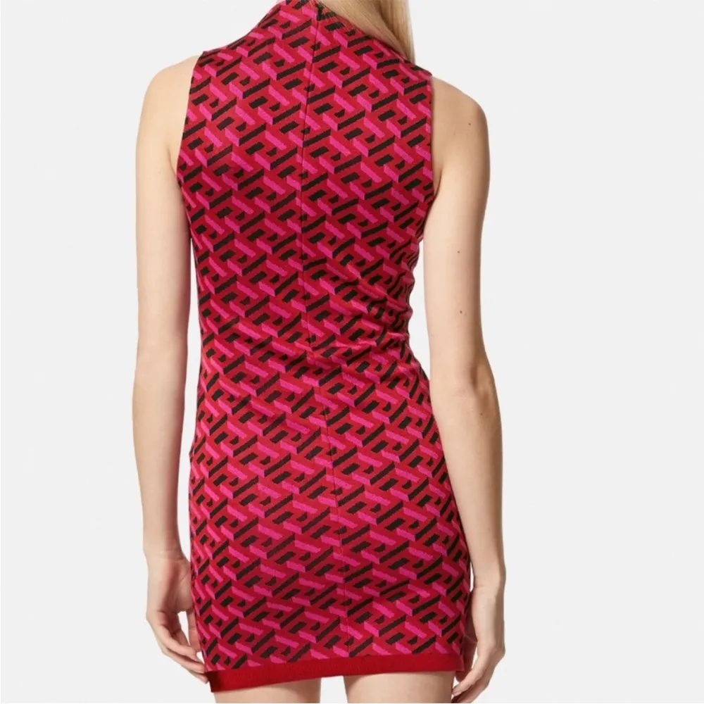 Like New VERSACE La Greca Jacquard Mini Dress
Parade Red Sz. XS Retail $1895.00 - Image 6