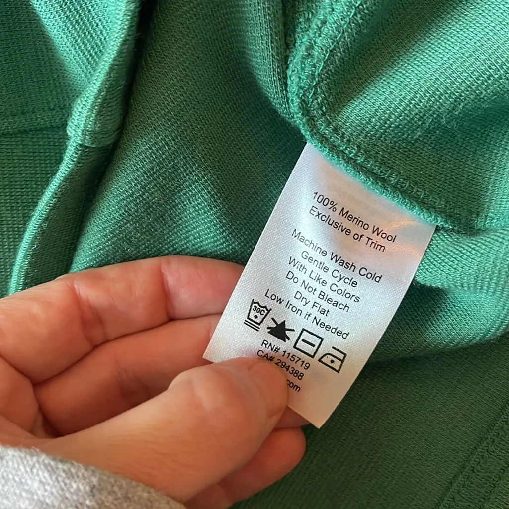 Ibex full zip front 100% wool green vest woman's size large‎ - Image 5