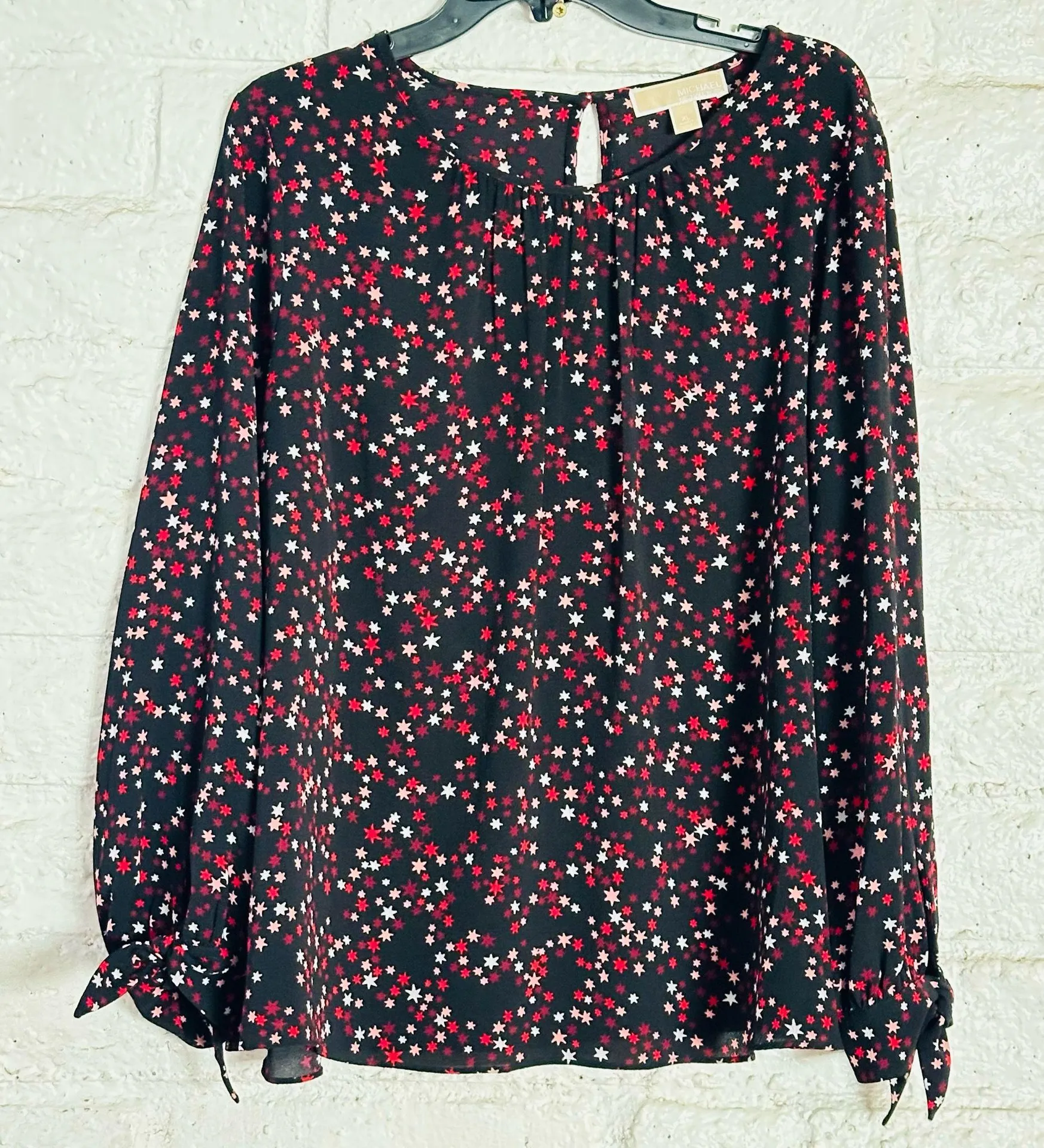 Michael Michael Kors Star Red Black Blouse Women's Size XL - Image 3