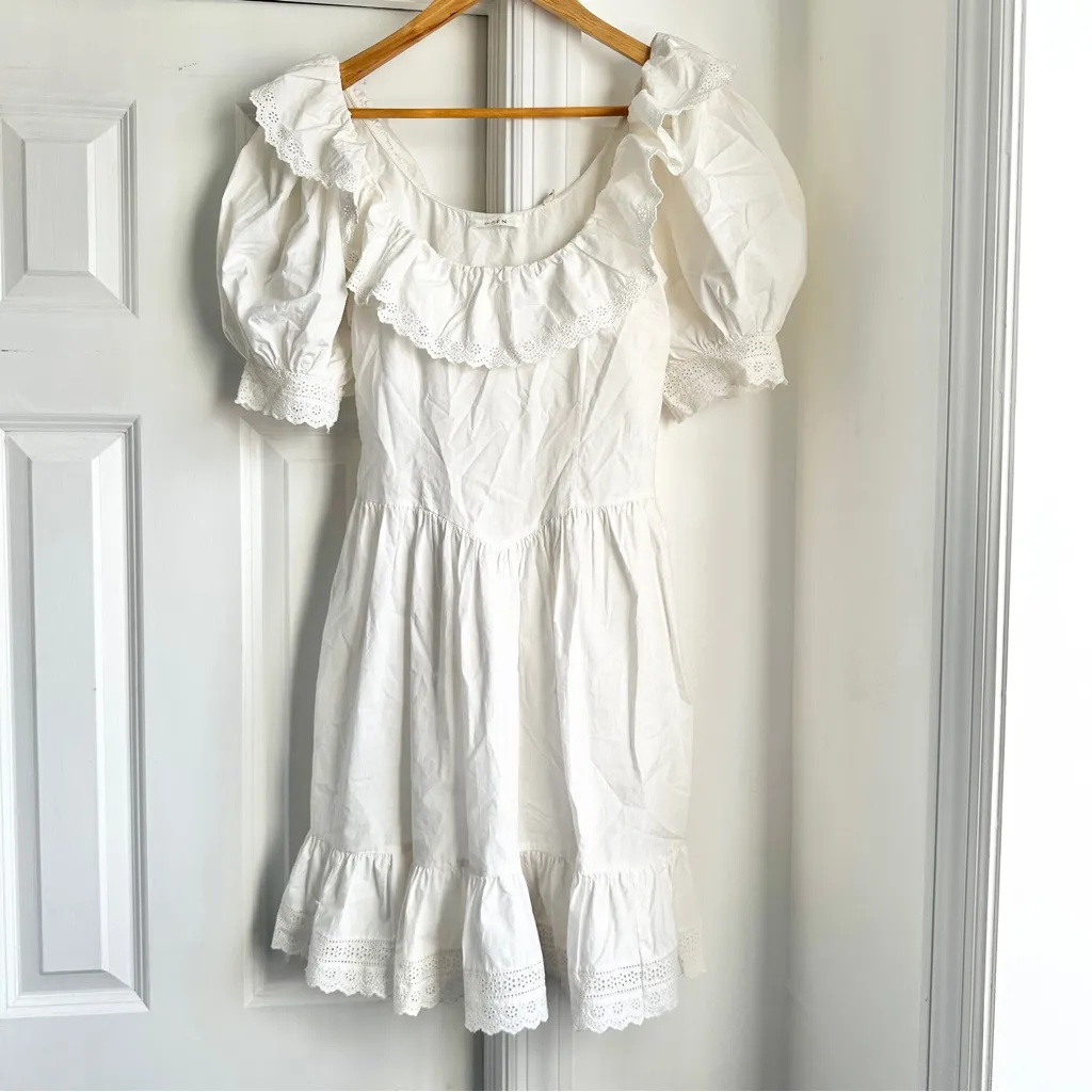 Doen Winnie Embroidered Trim Dress White - Image 6