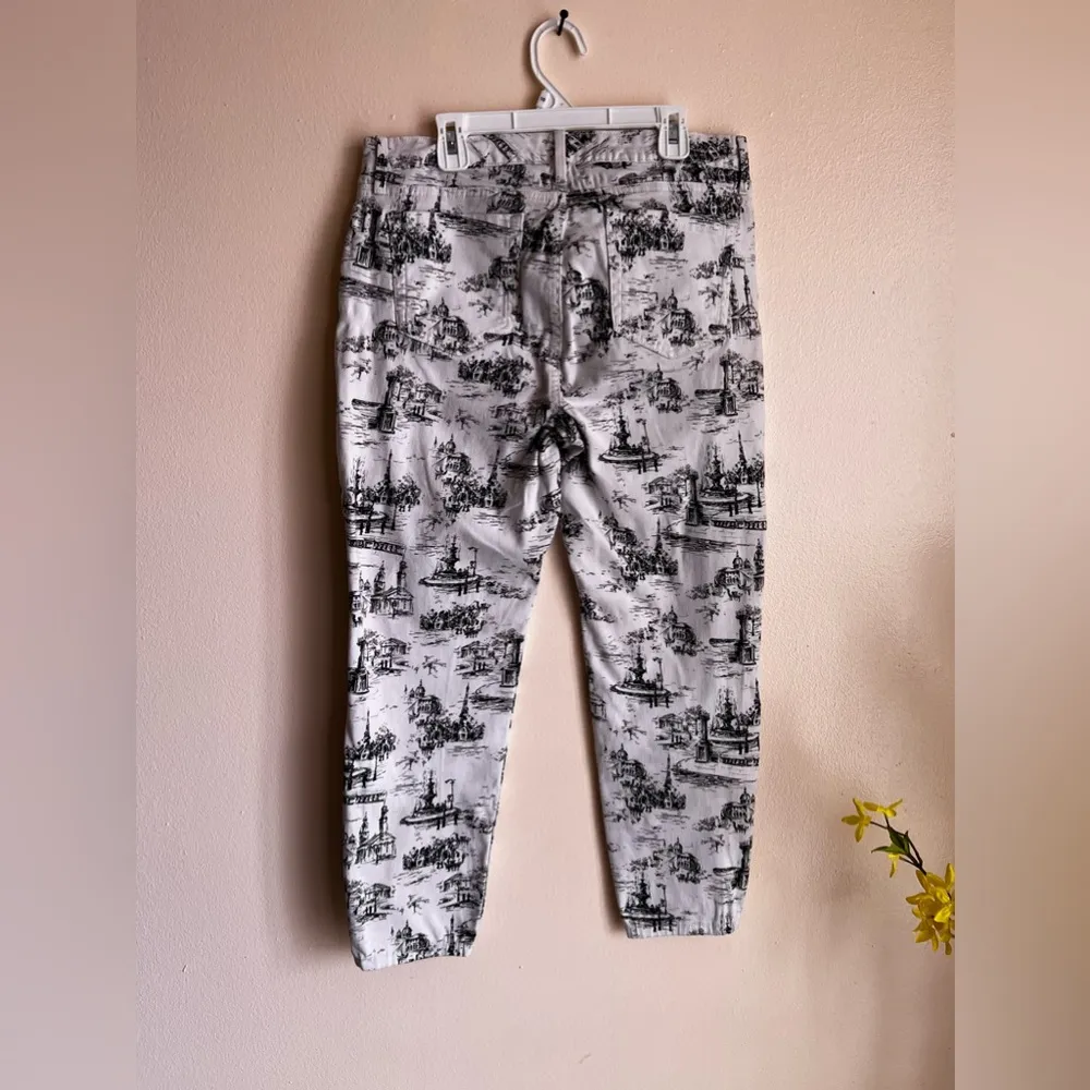 Charter Club Denim Jeans Women’s Size 10p Bristol Skinny Ankle Black White Print - Image 6