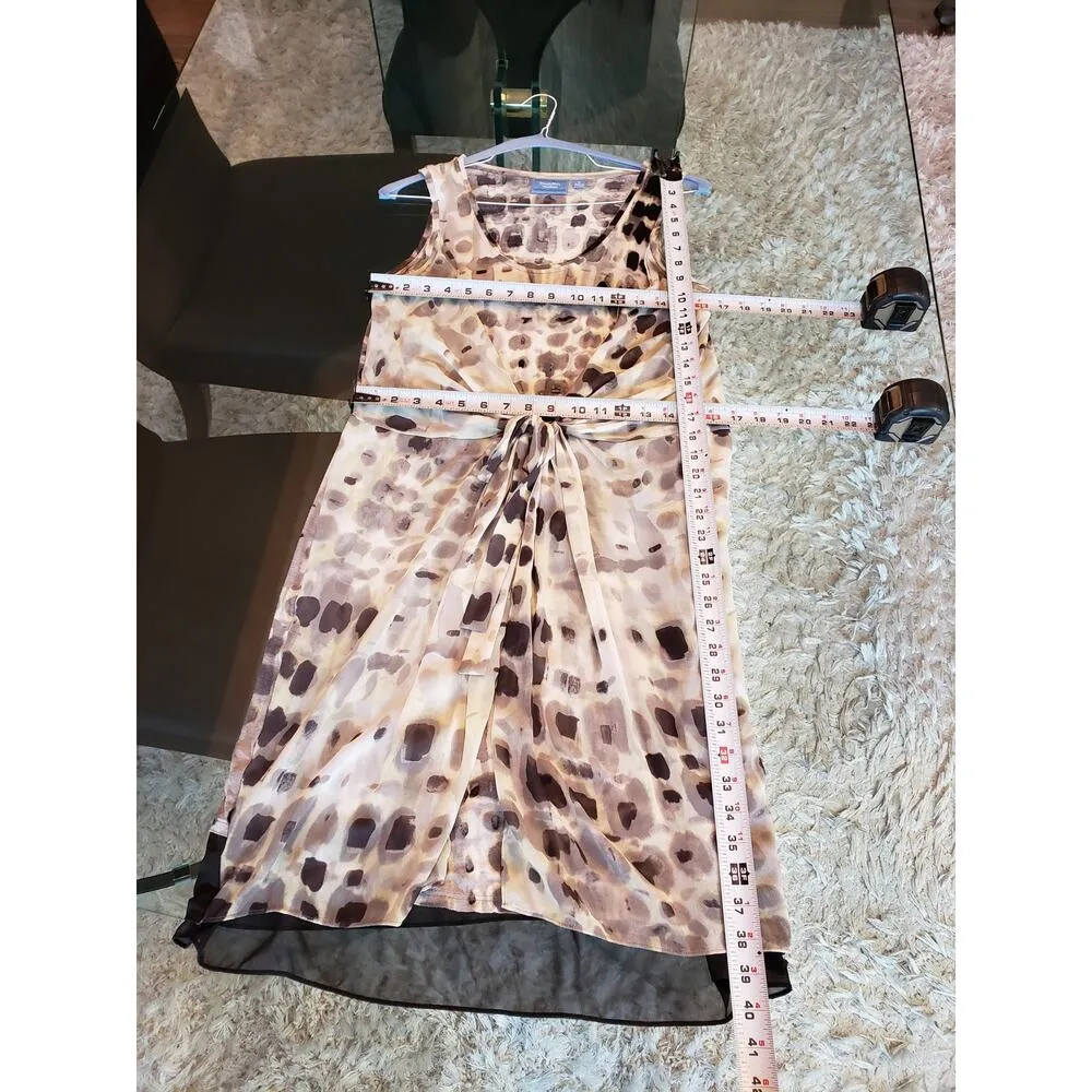 Simply Vera Vera Wang Sheath Dress Women's Medium Multi Abstract Print Stretch Gray - Image 8