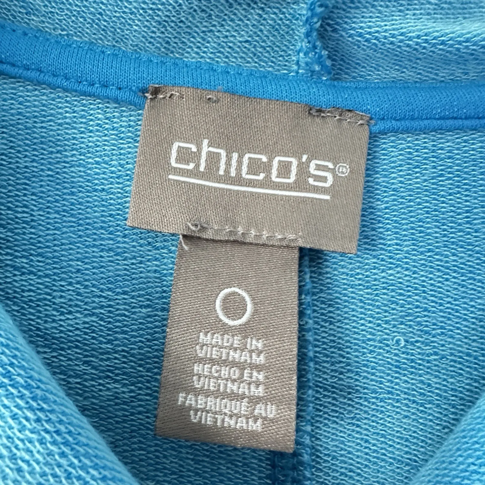 Chico's Blue Hooded Dress Size 0 (S/M) Pocketed‎ Lounge Sporty Coastal Casual - Image 10