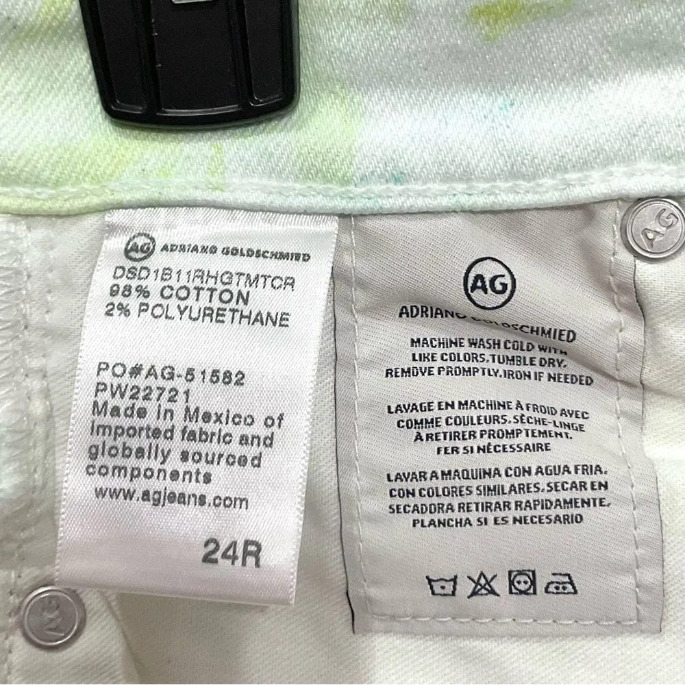 AG Alexxis High Rise Shorts Tie Dye Denim Sz 24 NWT Cutoffs Multi-Color Wedgie - Image 5