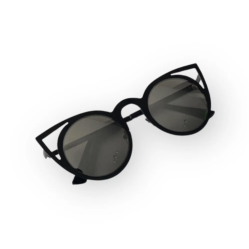 new Laser Cut Round Metal Mirror Lens Sunglasses ☀︎︎ Shiny Black / Silver Lens - Image 8