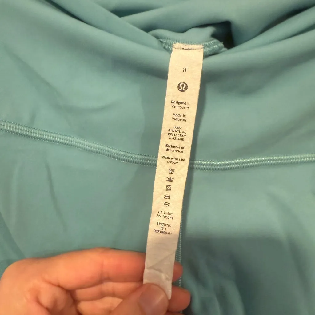 Turquoise‎ blue lululemon biker shorts - Image 2