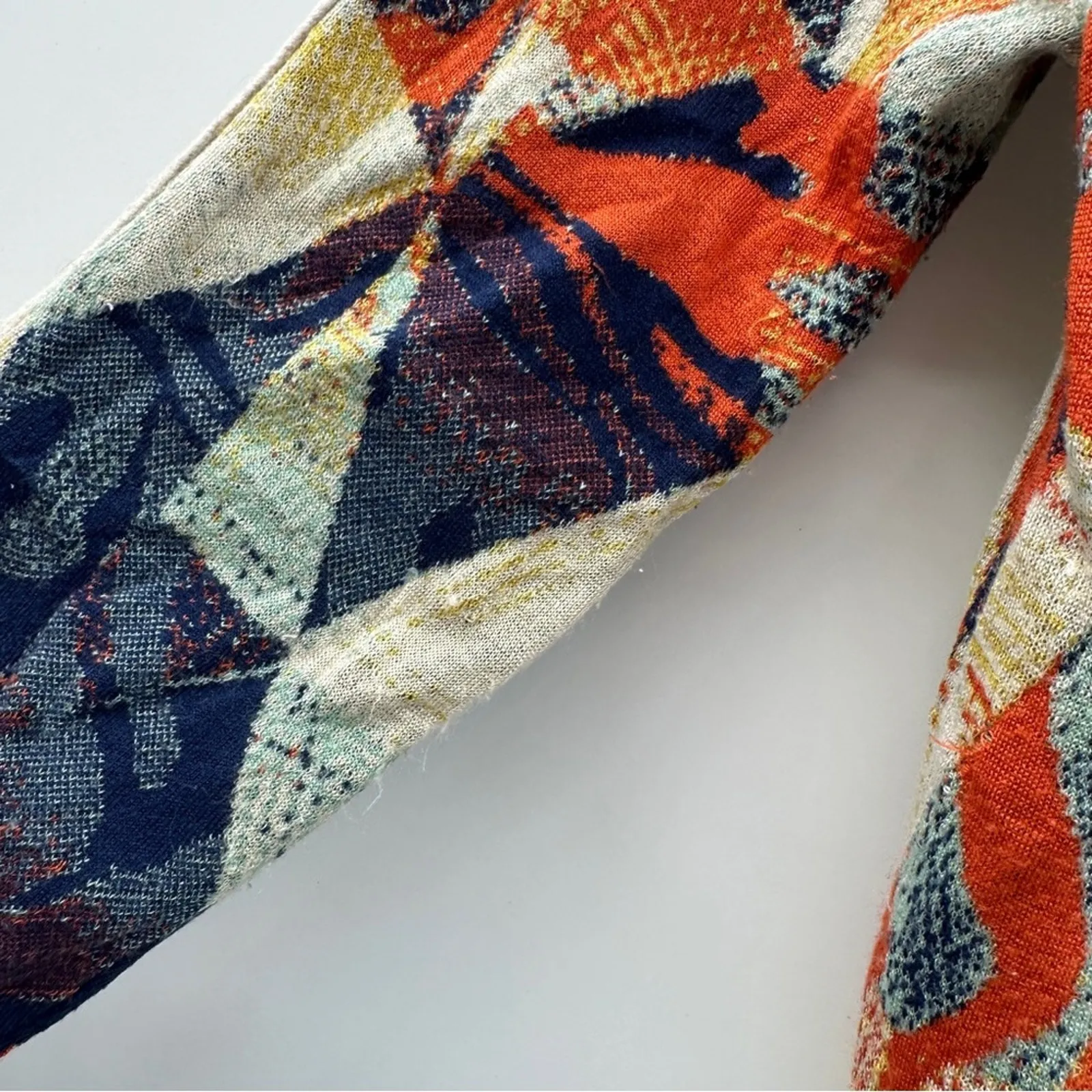 RTR Aldo Martins Naeba Geometric Multicolor Patchwork Long Sleeve Cardigan Sz 2 Orange - Image 11