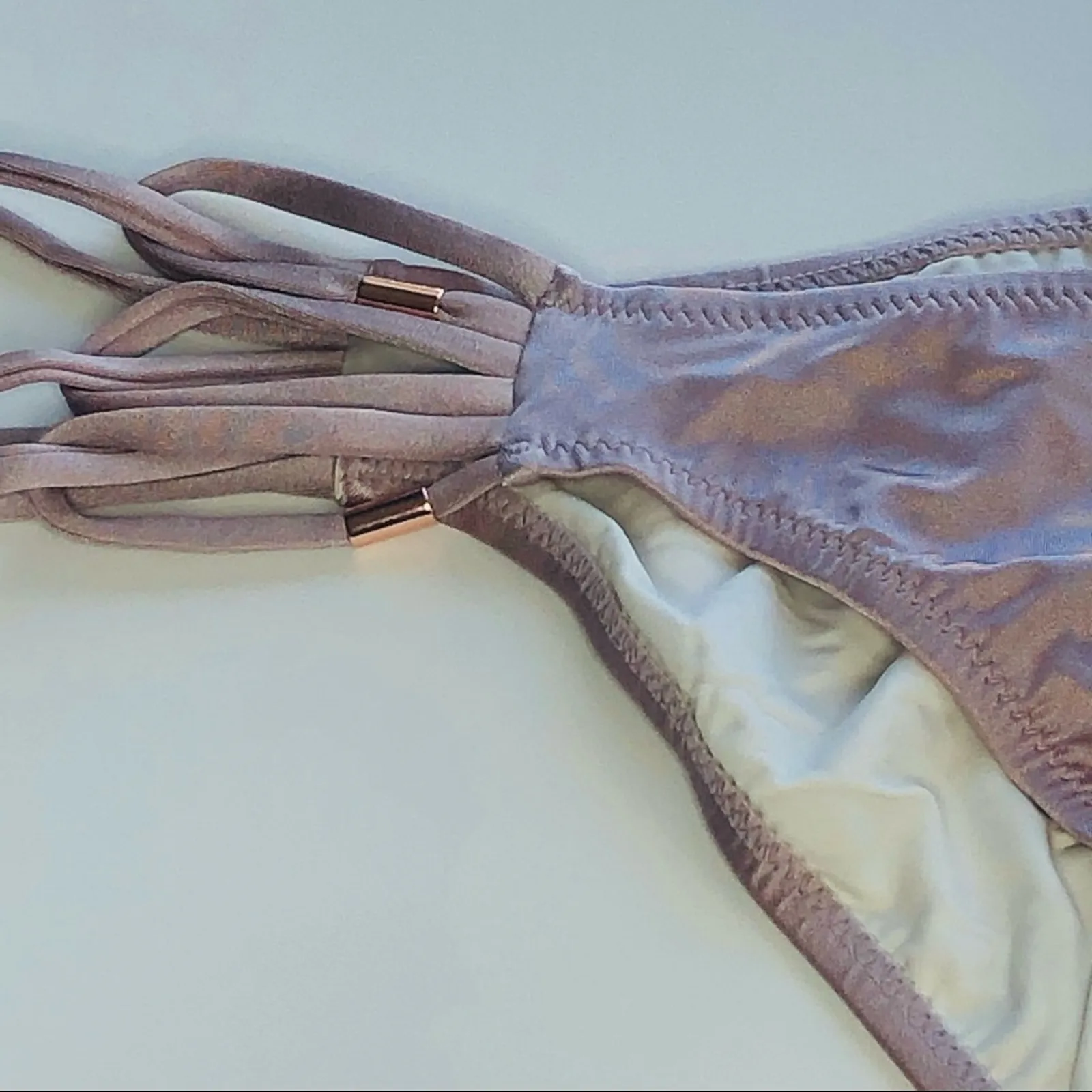 Eberjey Xenia Beach Glow Jagger Bikini Bottom Shiny Pink NWT Size Large - Image 9