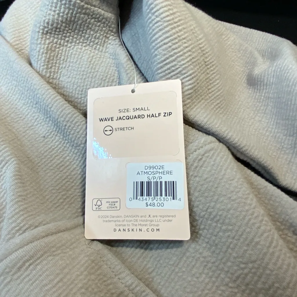 Danskin  Beige Wave jacquard Half
Zip Pullover Jacket SZ Small NWT - Image 7