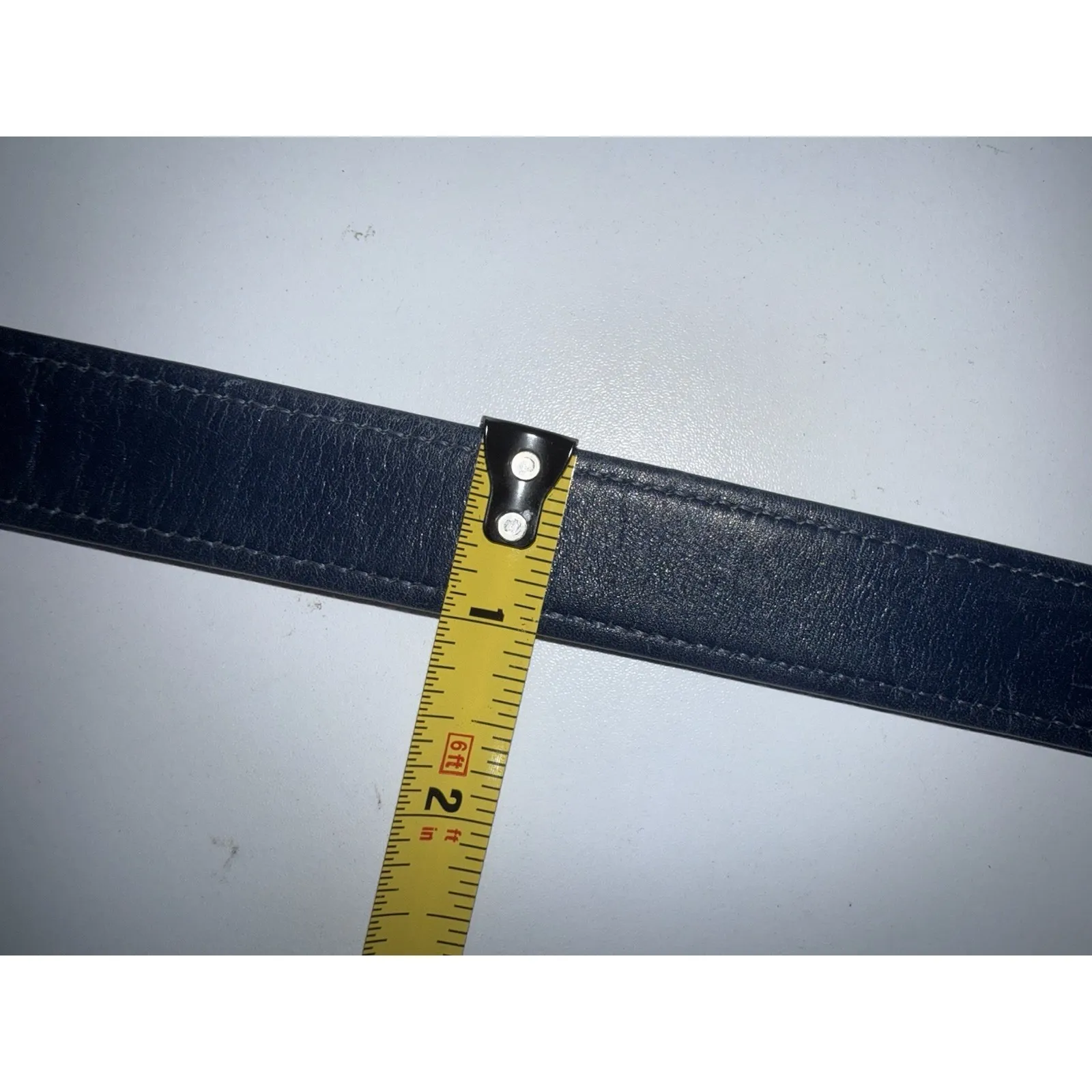 Coach Belt Womens Large Blue Solid Brass1 Buckle French Calfskin VTG Western 36" - Image 8