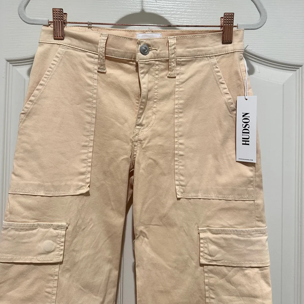 Hudson Jeans NWT  Rosalie High Waisted Cargo Jeans in Bleached Sand - Image 8