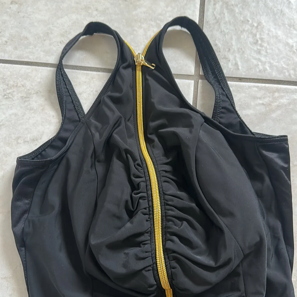 Miraclesuit Gold Zipper‎ Front One-Piece Swimsuit - Image 3