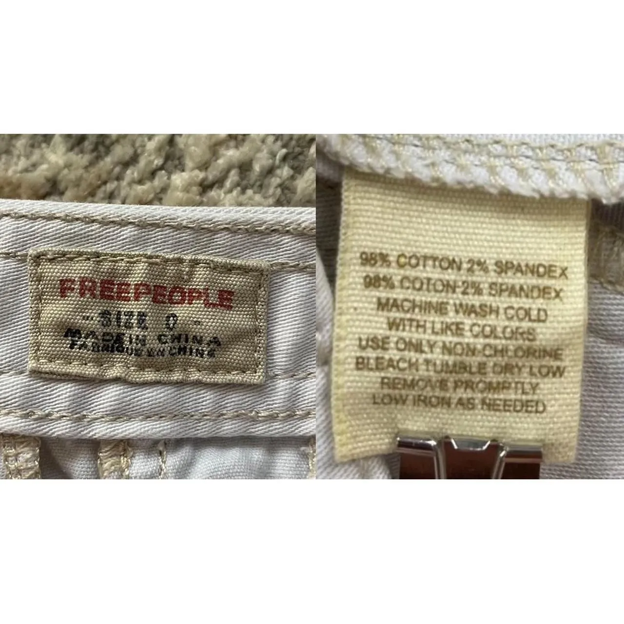 Free People  boho white mini skirt with button details size 0 - Image 3