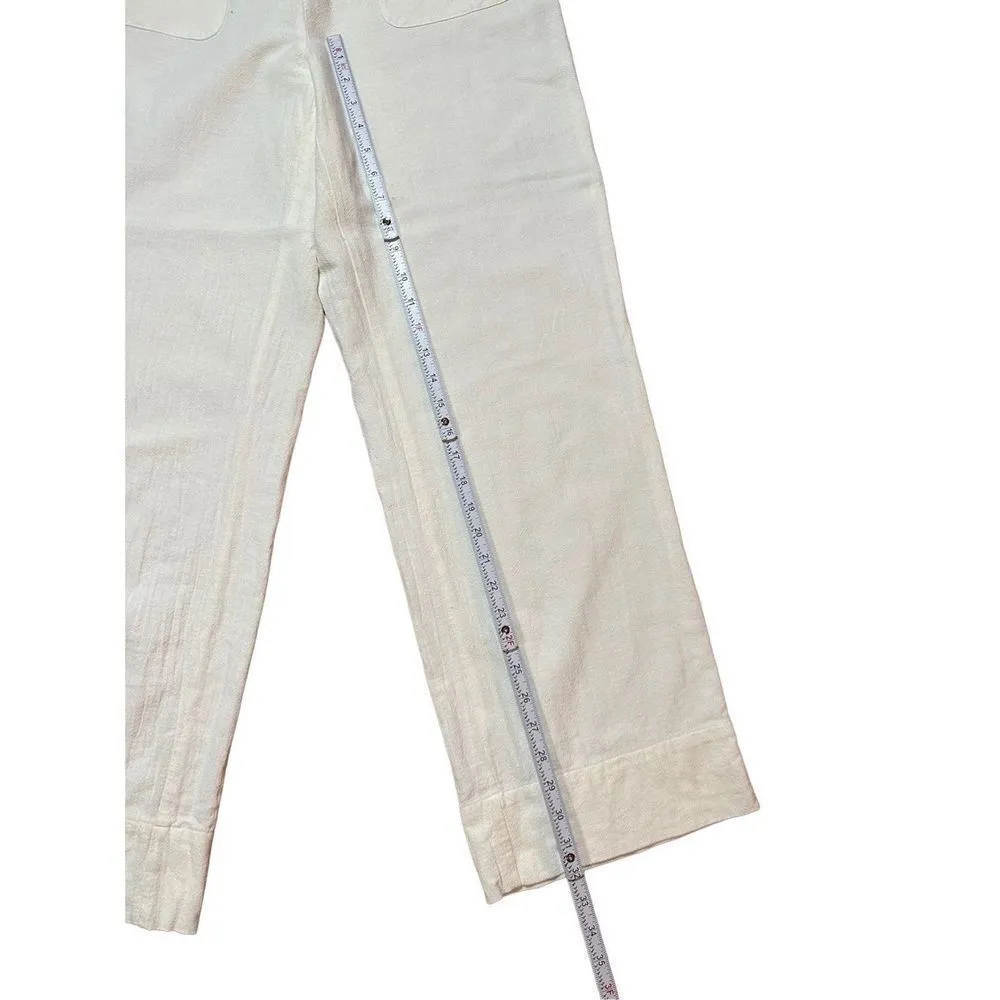 Soft Surroundings Women’s Straight Leg Gauze Pull On Pants Cream sz Small - Image 11