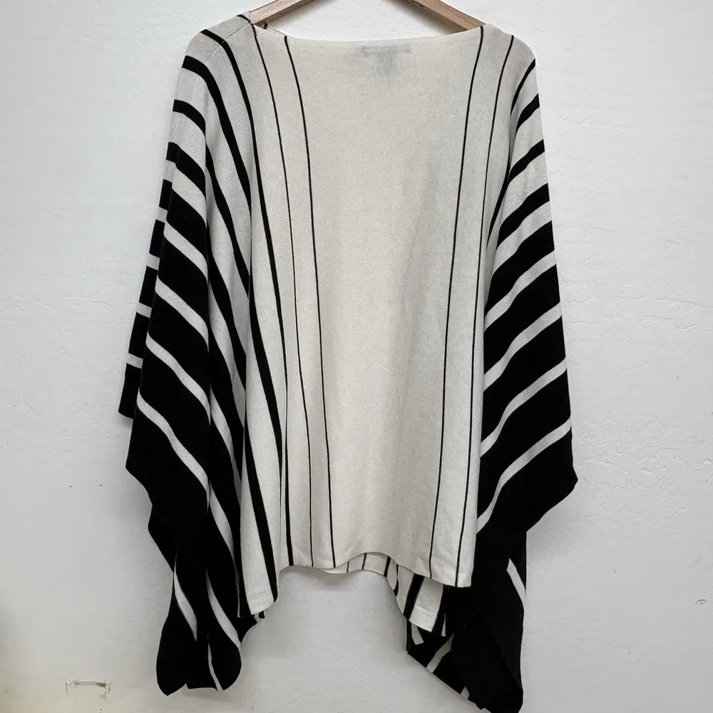 Lauren‎ Ralph Lauren Women's Poncho Cape Sz S/M Black White Classic Chic Elegant - Image 4