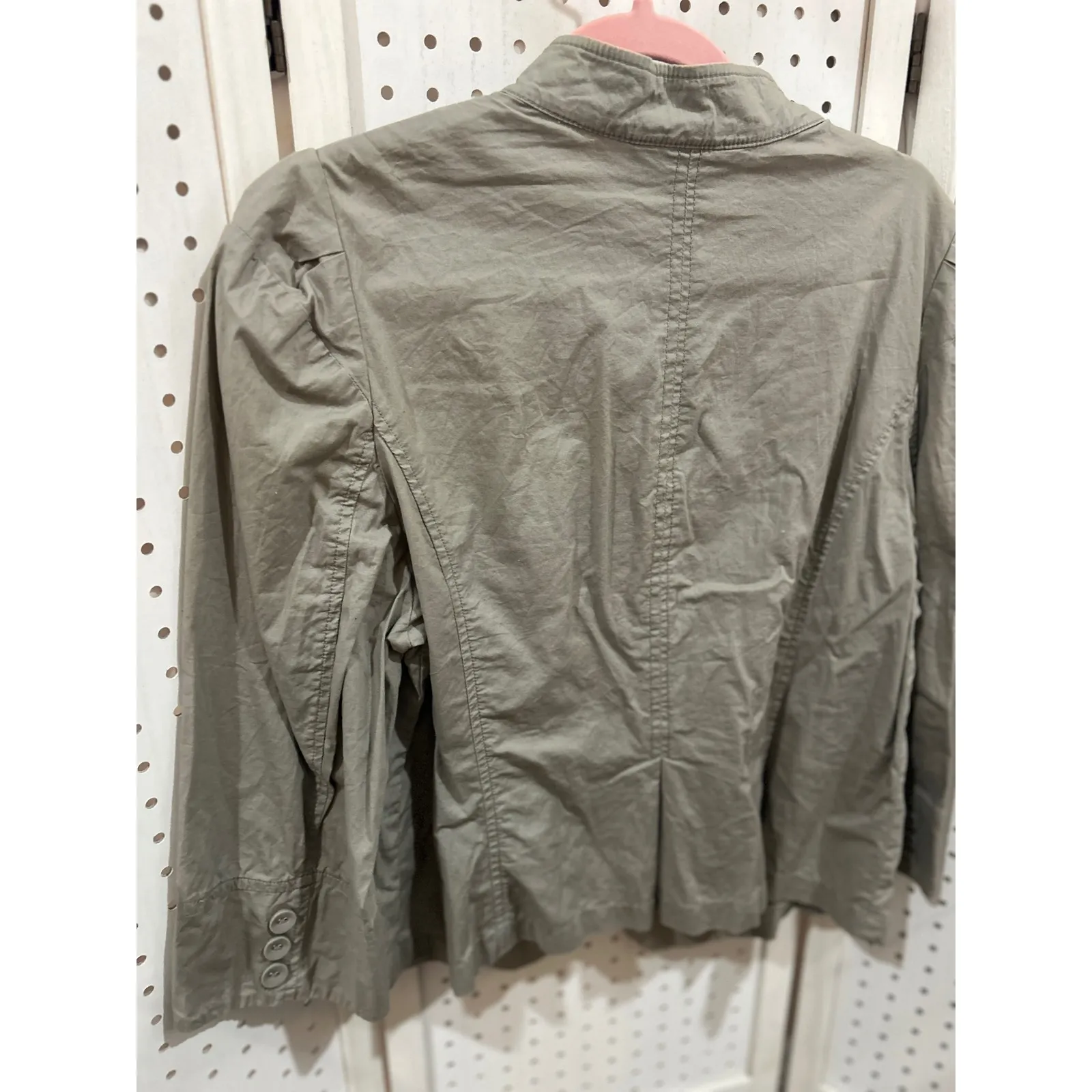 INC International Concepts Womens Jacket Taupe Double Breasted Mandarin XL Tan - Image 7