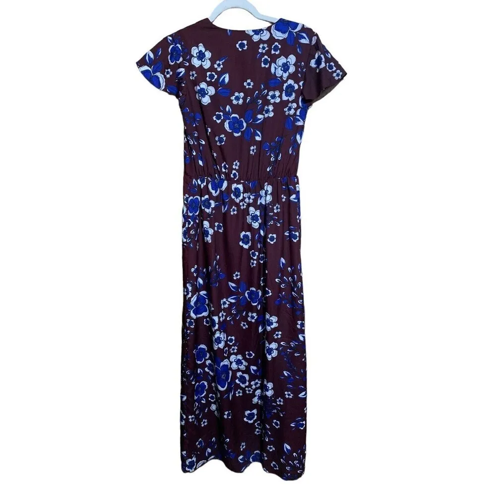 Banana Republic Womens Size XS Multicolor Surplice Cocktail Maxi Dress - Image 4