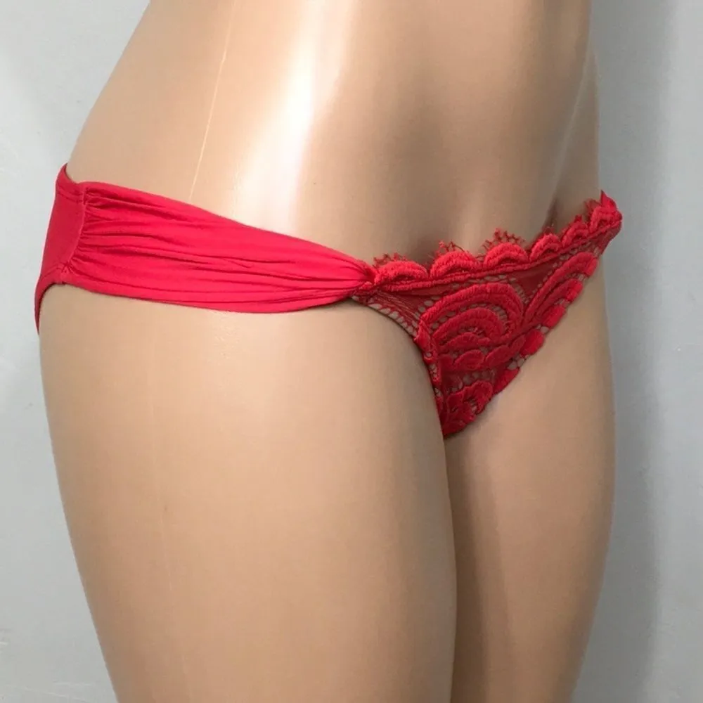 PILYQ red rouge lace bikini bottoms. New - Image 7