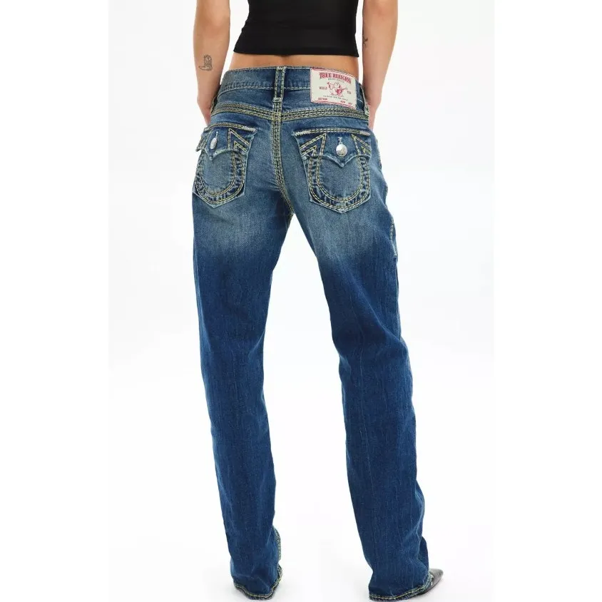 True Religion Ricky Super QT Lurex Metallic Pocket Relaxed Jean Womens Sz 32 NWT - Image 2