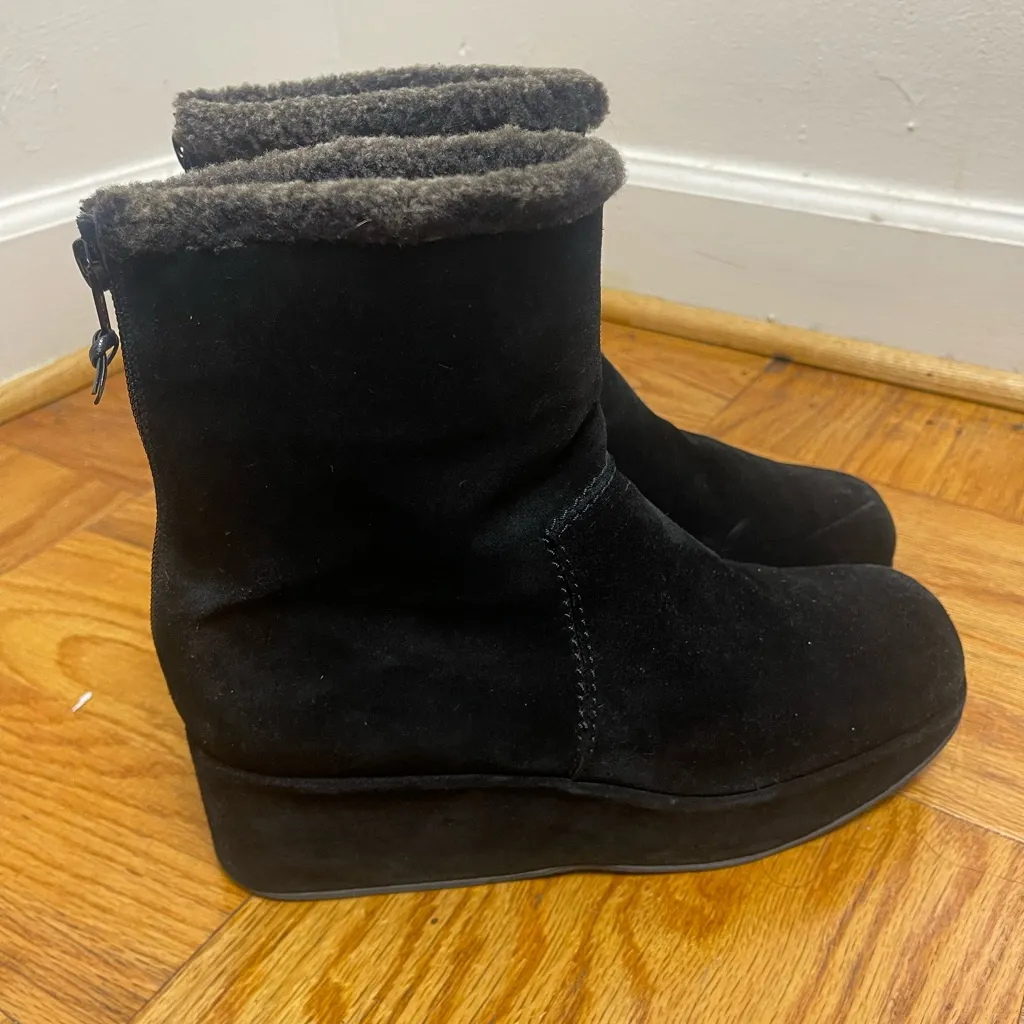 Stuart weitzman black  Suede Wedge Ankle Boots - Image 2
