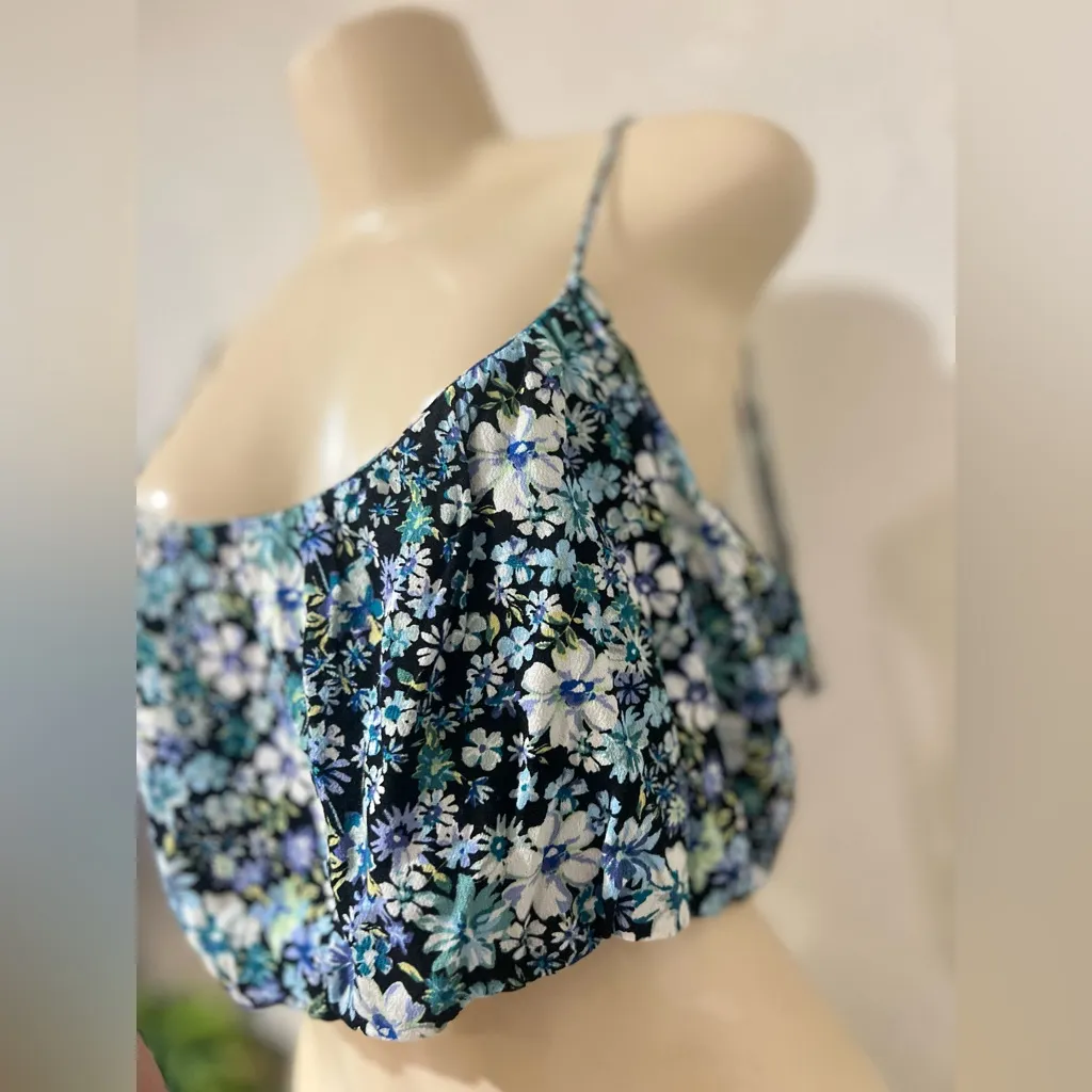 Wild Fable Women's Tiny Tank Top - Wild Fable, Black Floral, medium NWT - Image 8