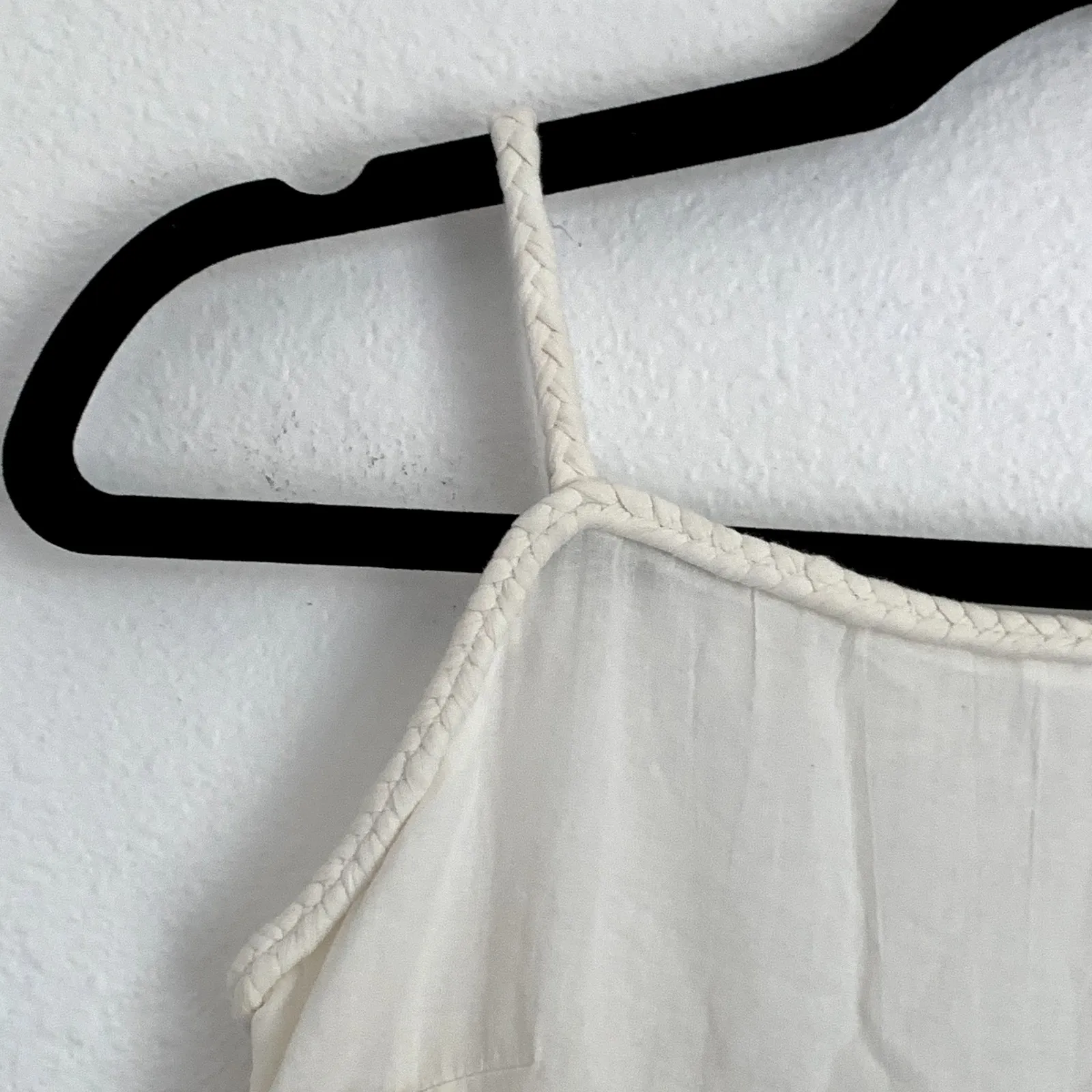 NWT Aerie Sz XS Beachy Tiered Maxi Dress Tan Ivory Coastal Boho Vacation Lace - Image 9