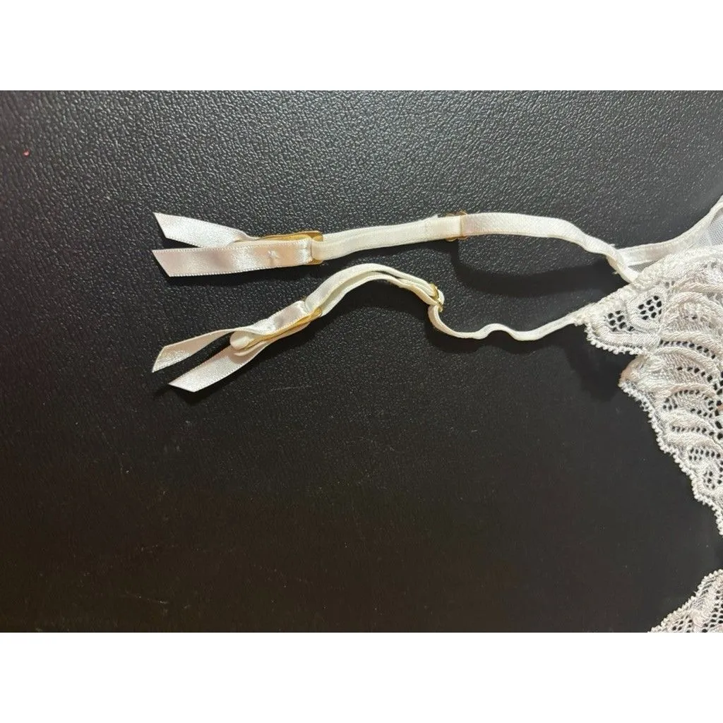 NWT NATORI MESH & LACE GARTER BELT 757023 WHITE M "FEATHERS" Size M - Image 4