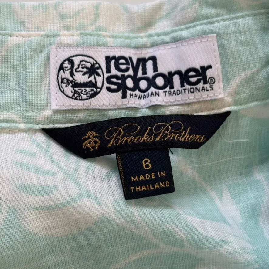 Brooks Brothers‎ Reyn Spooner Hawaiian Traditionals Shirt Dress Sz 6 Blue White - Image 4