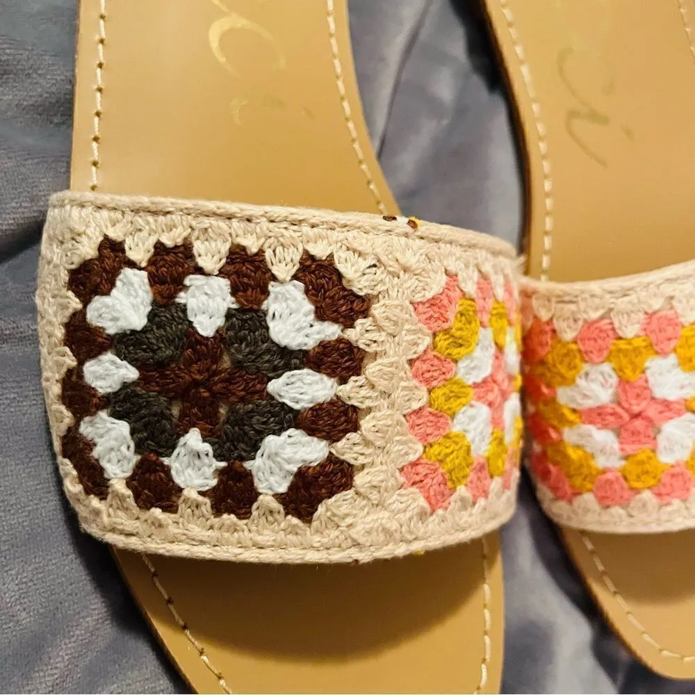 CCOCCI Crochet Walking Above Brown Multi Slide Sandals Brown Blush Multi  8 - Image 6